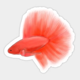 Betta Fish Red Sticker